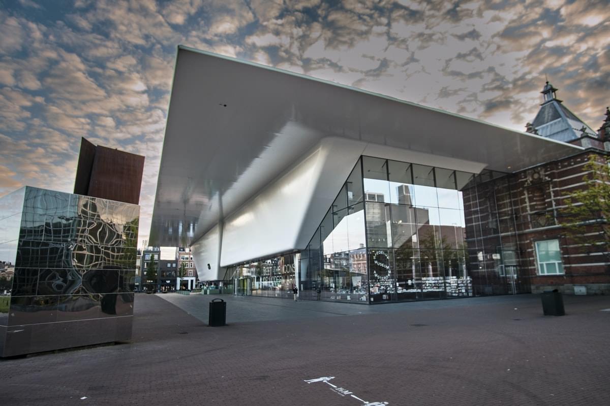 stedelijk museum at sunset in