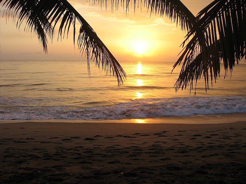 sunset at a beach in rincon puerto rico