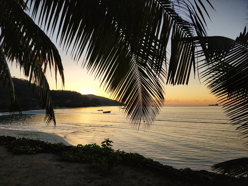 sunset at anse la mouche