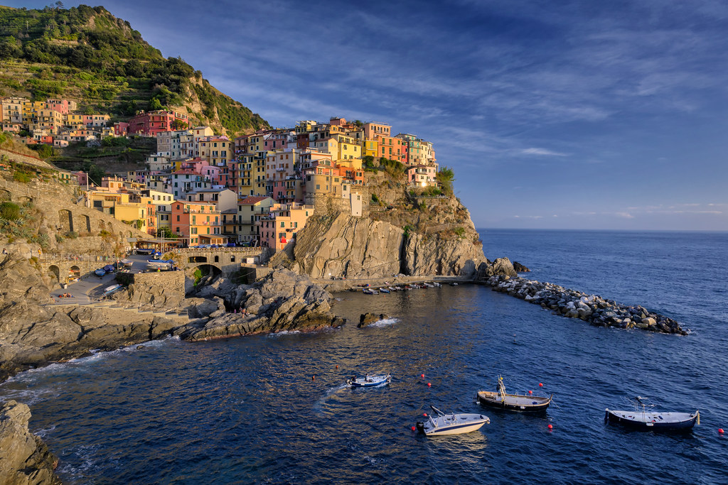 sunset in manarola cinque terre liguria italy