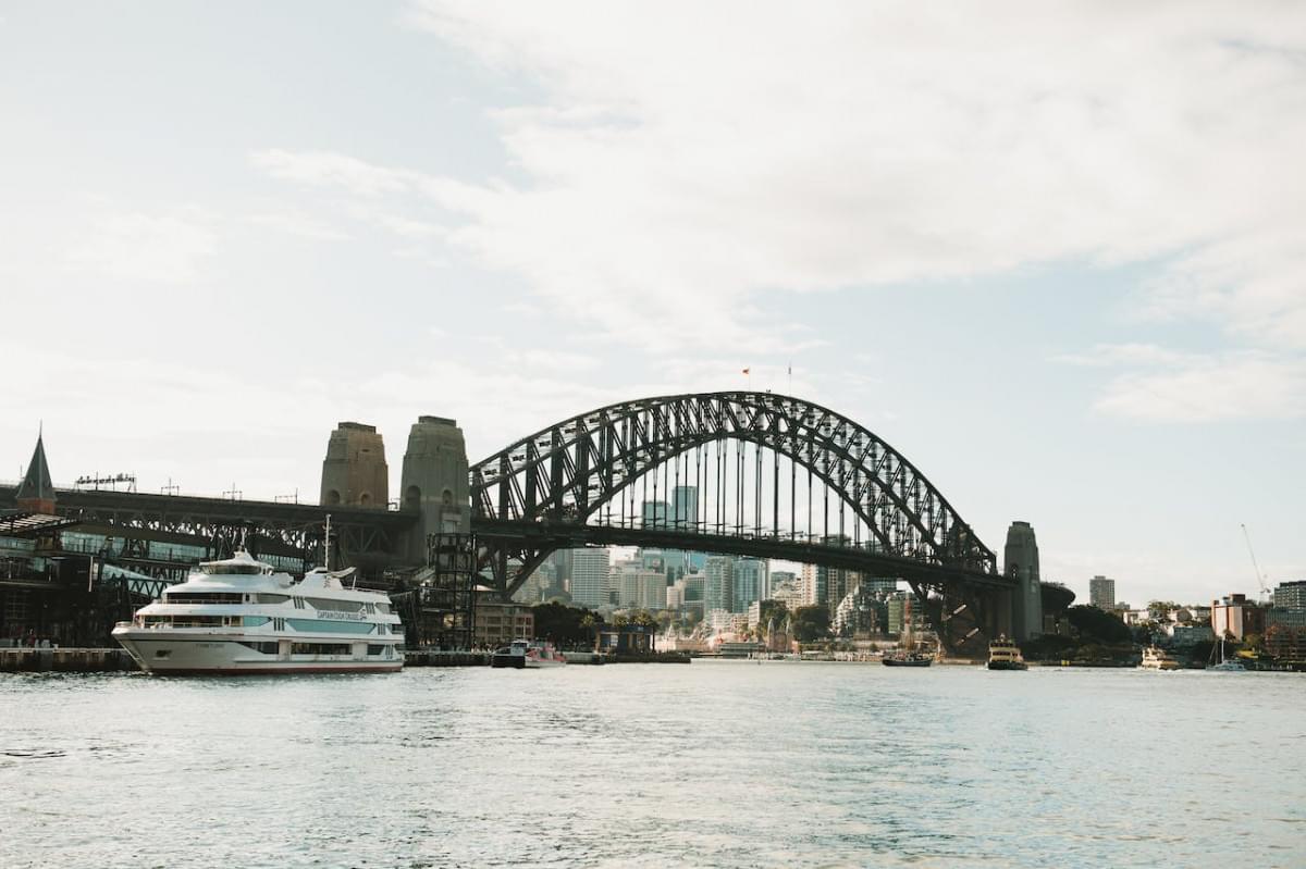 sydney harbour bridge over the sydney harbour in australia