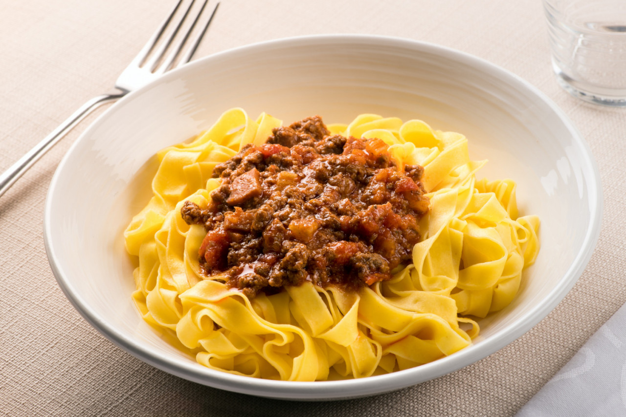 taglietelle al ragu from emilia romagna italy