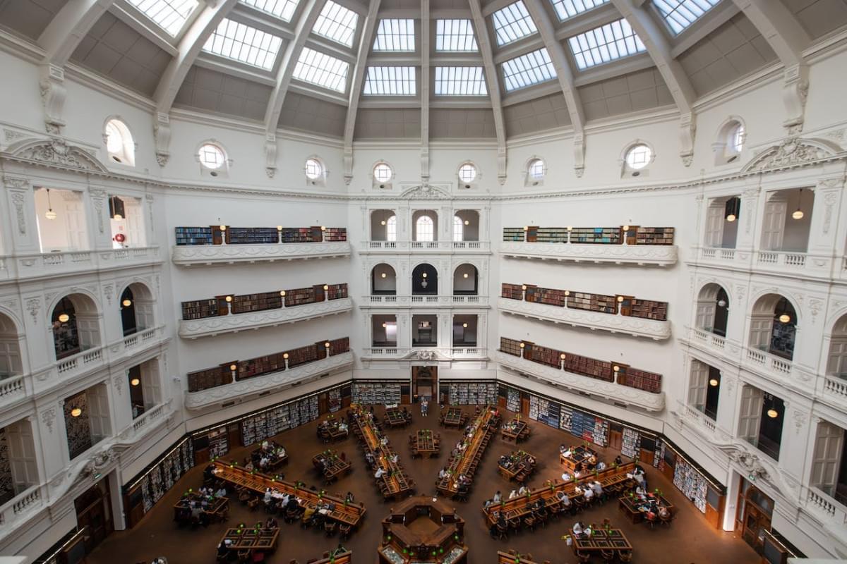 the interior design of state library of victoria in melbourne