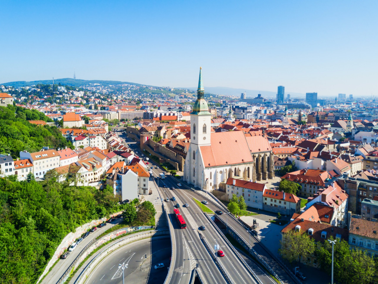 the st martin cathedral aerial panoramic view st martin cathedral is a roman catholic church in bratislava slovakia