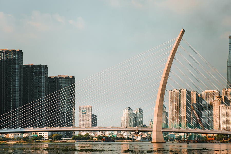 thu thiem 2 bridge in ho chi minh in vietnam
