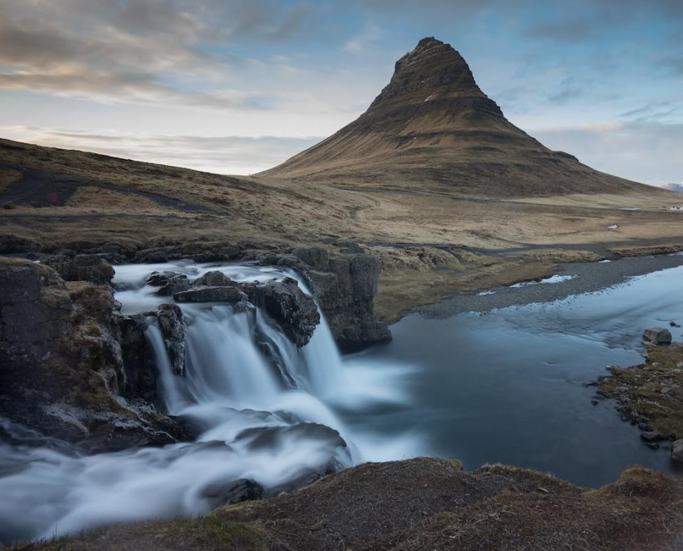 time lapse photography of waterfalls iceland