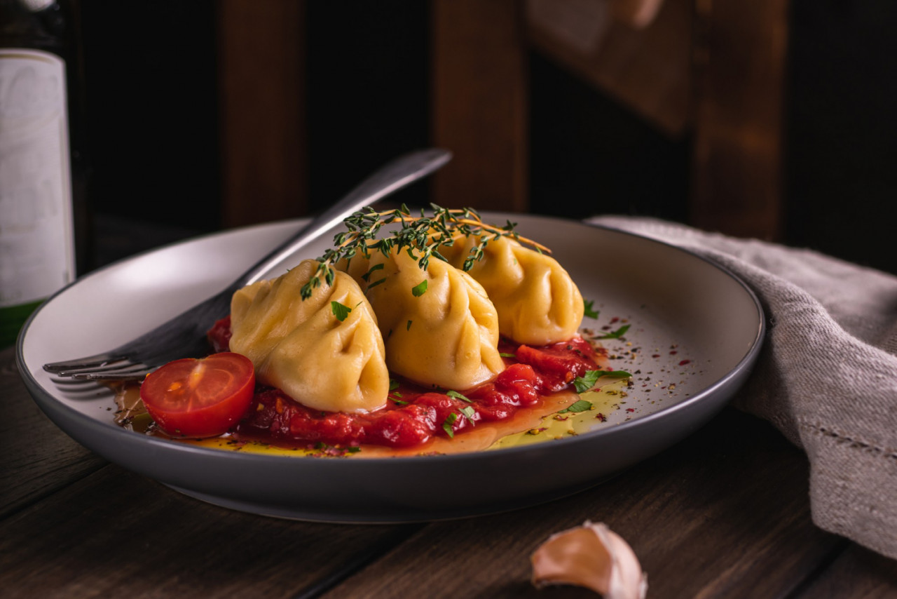 traditional italian food culurgiones homemade pasta with potato cheese herbs