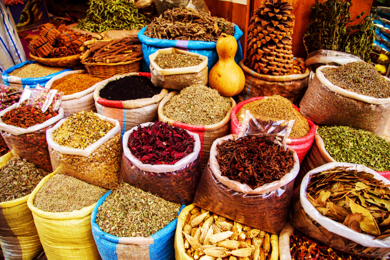 traditional spices herbs market morocco