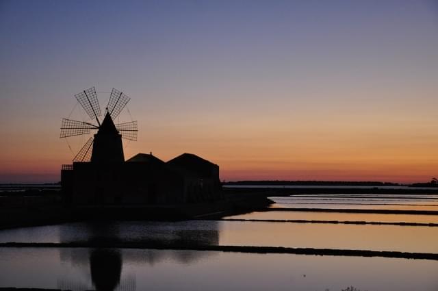 tramonto marsala salina sicilia