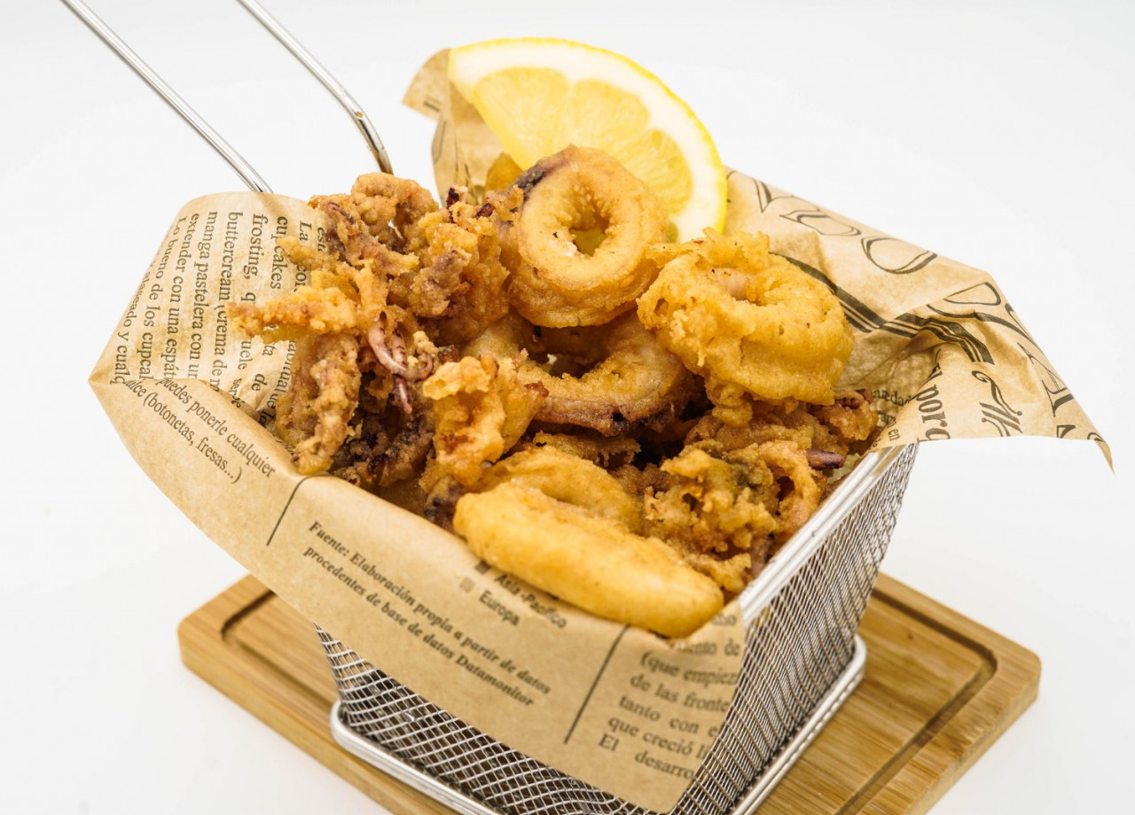 typical spanish portion fried squid