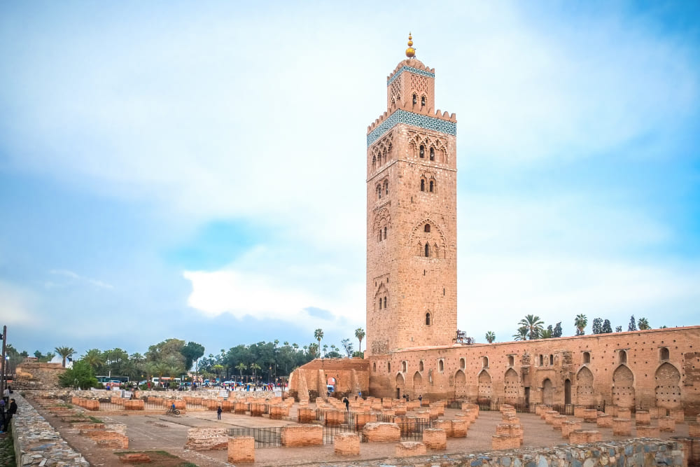 una vista della moschea koutoubia marrakesh marocco