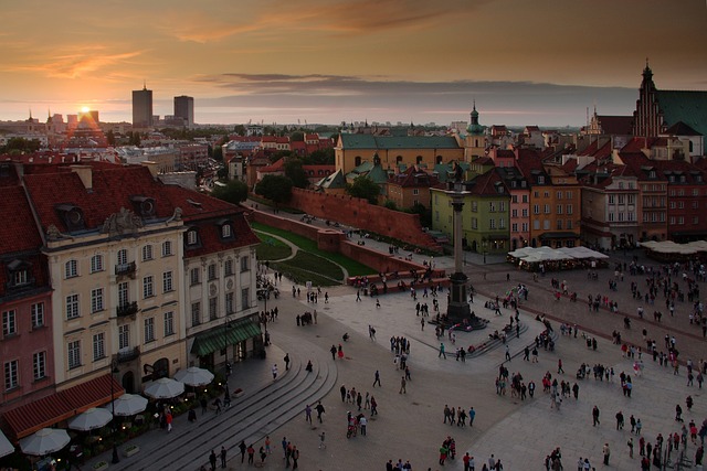 varsavia citta vecchia tramonto