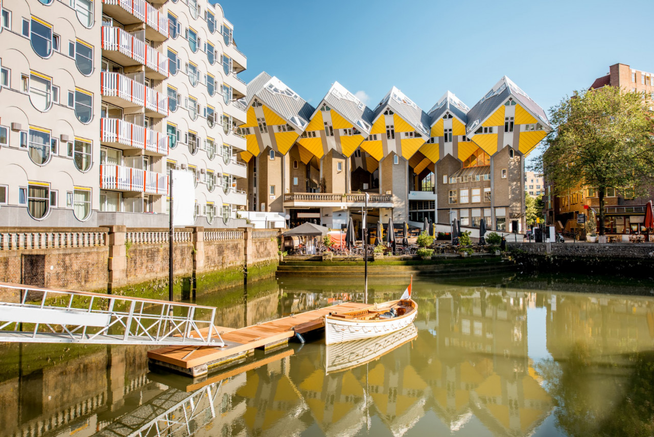 view oude haven historical centre rotterdam city during sunny weather