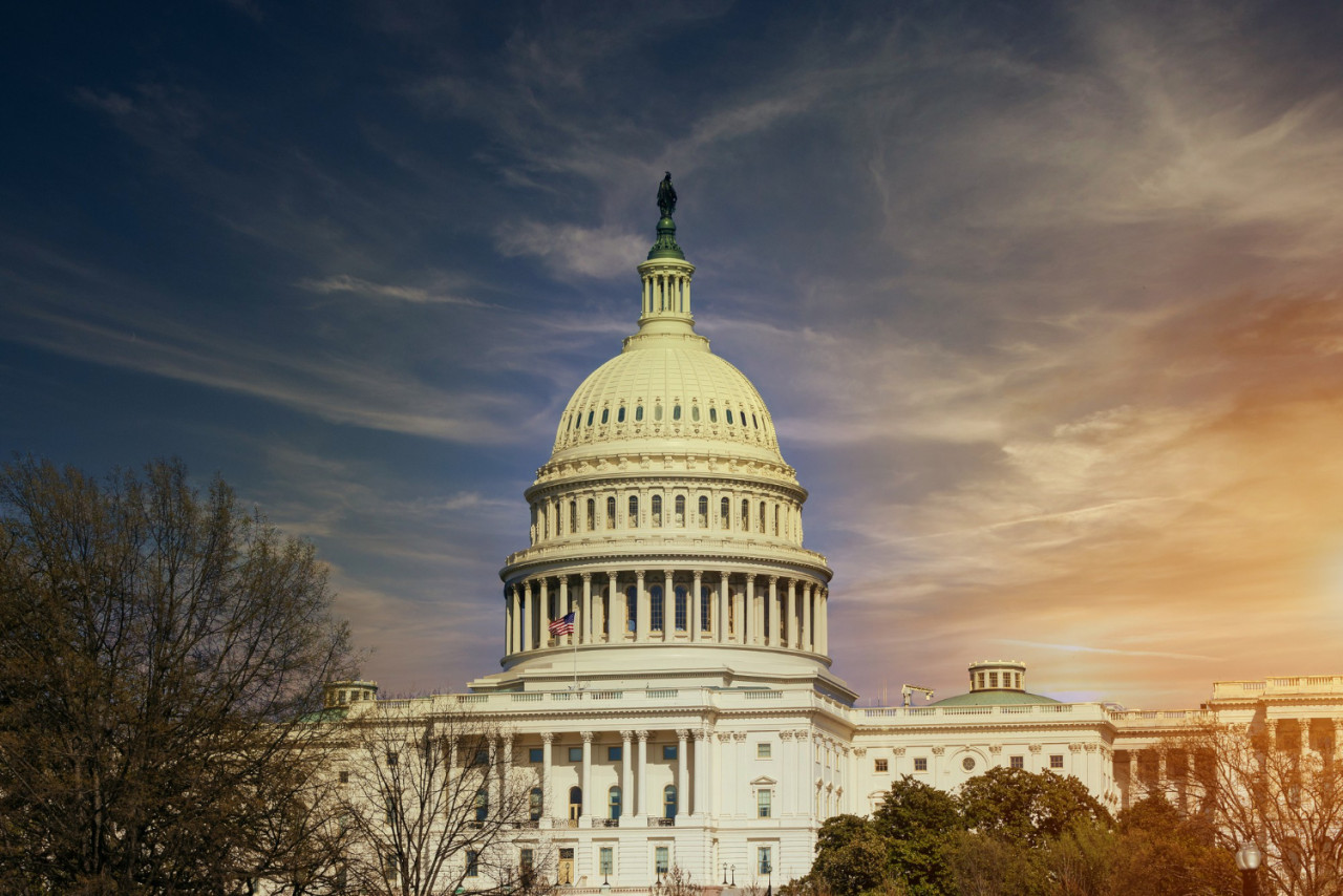 view washington dc usa united states capitol building sunset