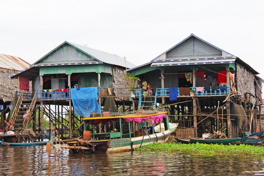 Piccolo villaggio in Cambogia