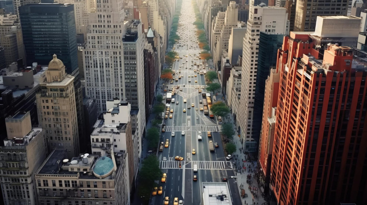 vista dall alto della 5th avenue di new york city