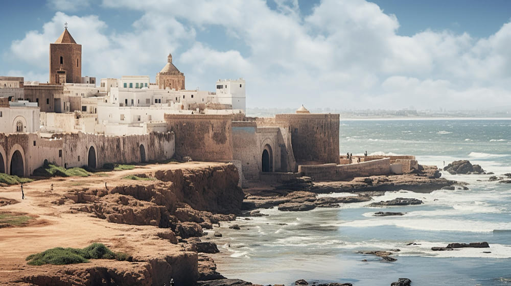 vista sulla citta vecchia di essaouira in marocco