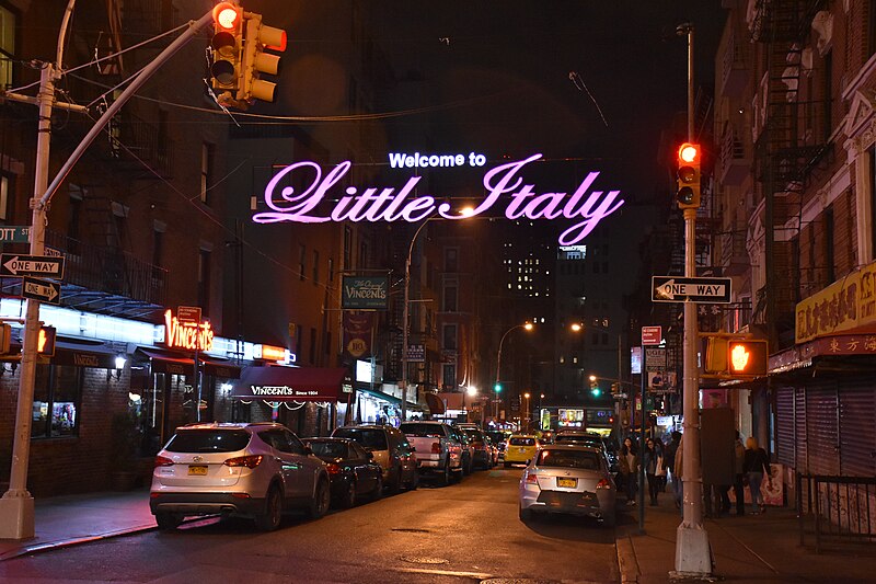 welcome to little italy sign new york city