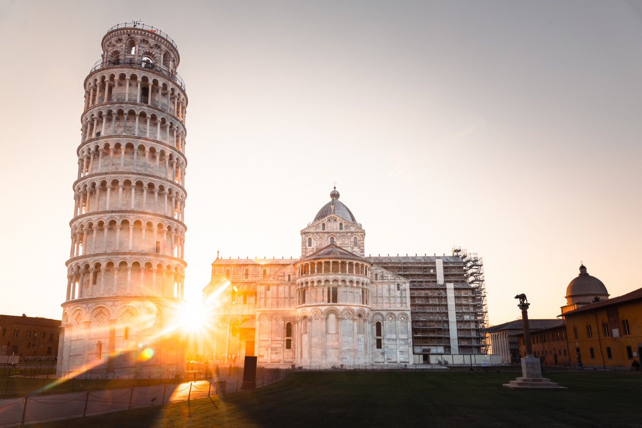 World Famous Leaning Tower Pisa Tuscany Italy 2