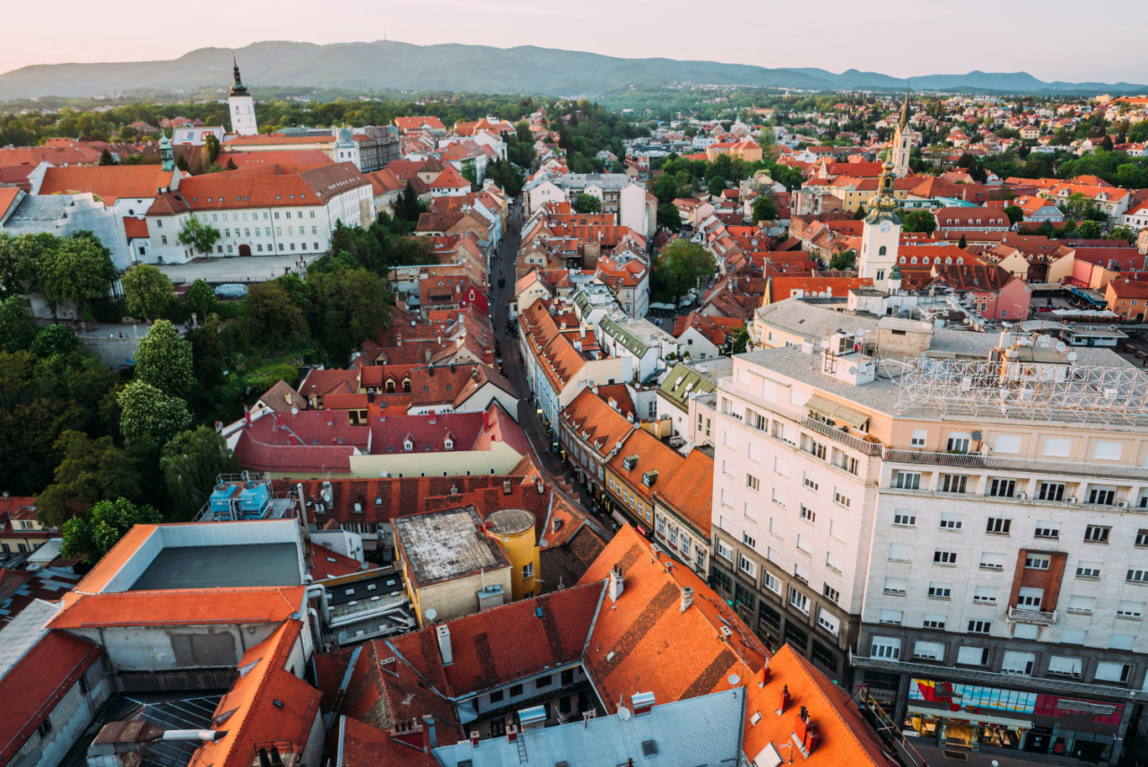 zagreb croatia aerial view from ban jelacic square 1
