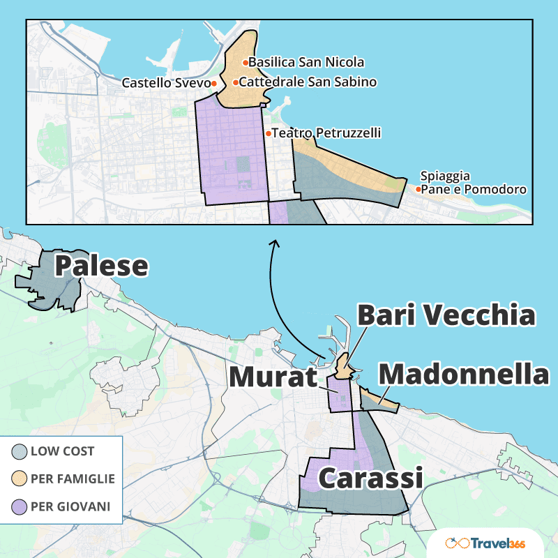zone consigliate dove dormire bari 1