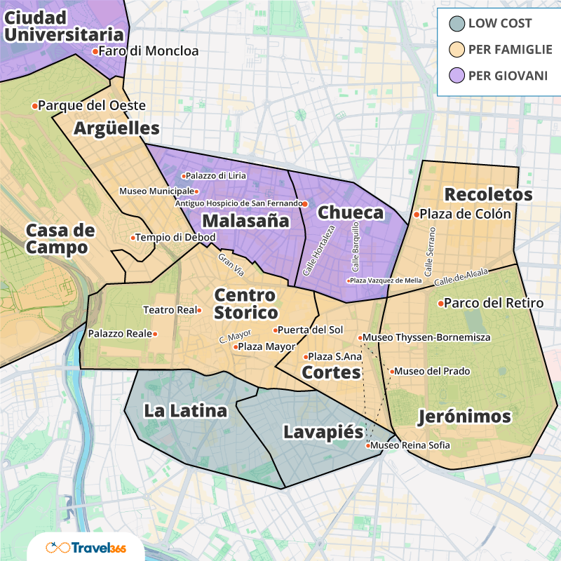 zone consigliate dove dormire madrid