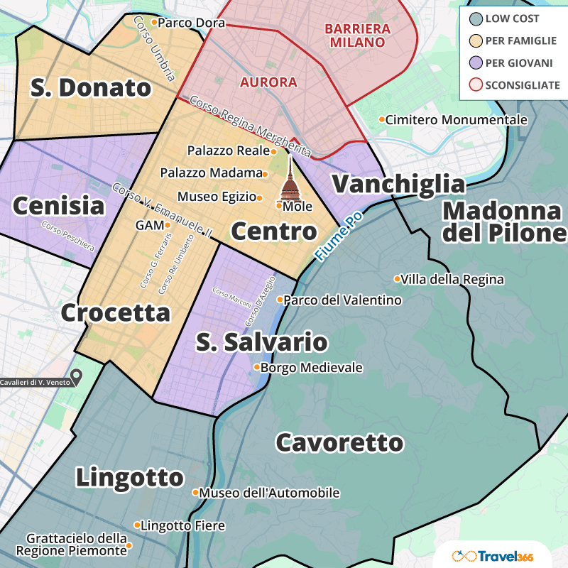 zone consigliate dove dormire torino 1