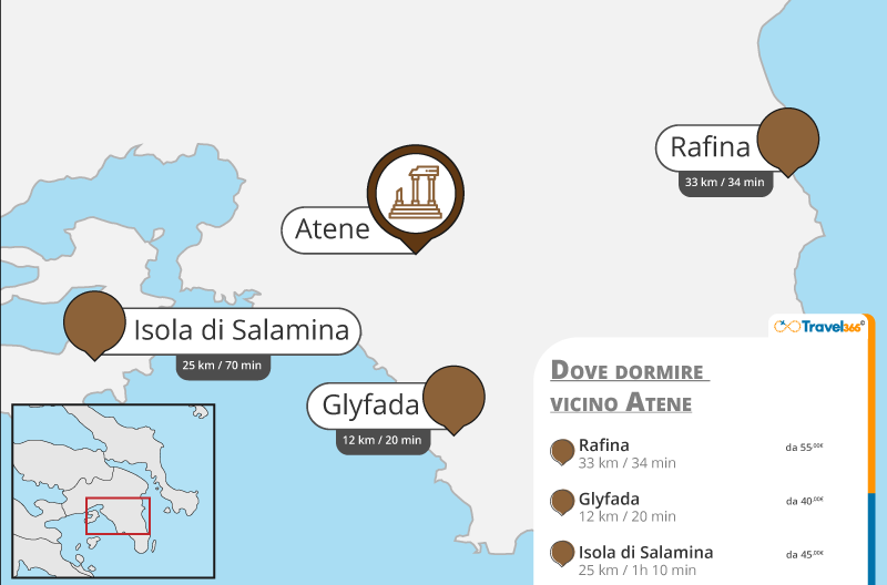 zone dintorni atene dove dormire