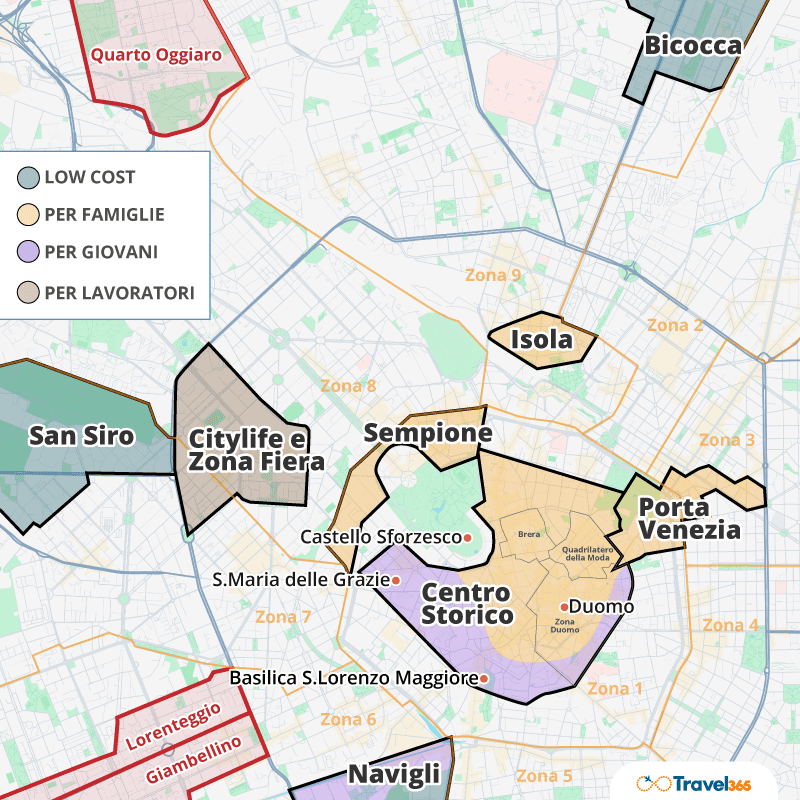 zone principali milano